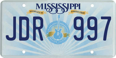 MS license plate JDR997