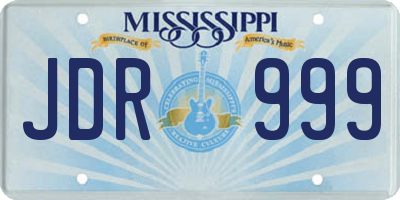 MS license plate JDR999