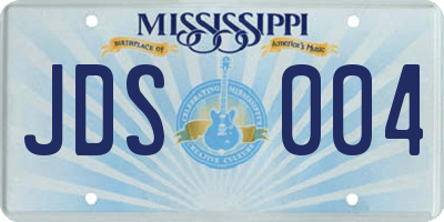 MS license plate JDS004