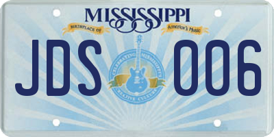 MS license plate JDS006