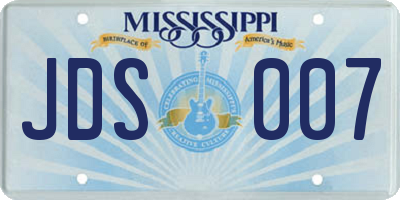 MS license plate JDS007