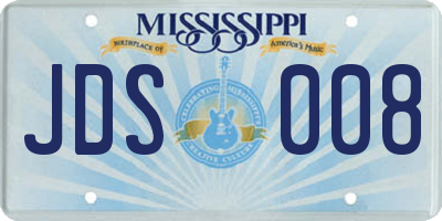 MS license plate JDS008