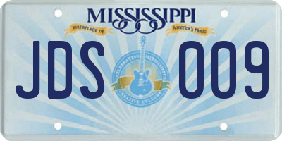 MS license plate JDS009