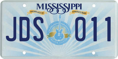 MS license plate JDS011