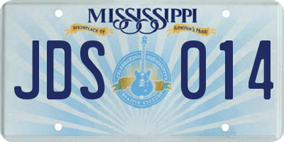 MS license plate JDS014