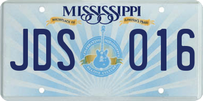 MS license plate JDS016
