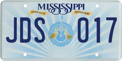 MS license plate JDS017