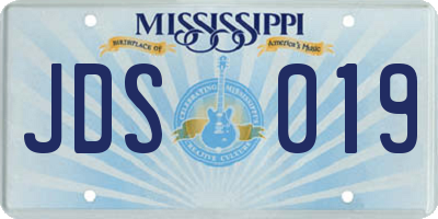 MS license plate JDS019