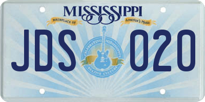 MS license plate JDS020
