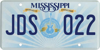 MS license plate JDS022