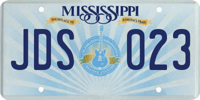 MS license plate JDS023