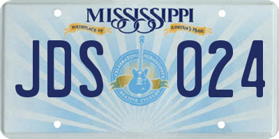 MS license plate JDS024