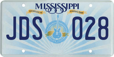 MS license plate JDS028