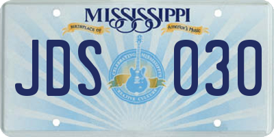 MS license plate JDS030