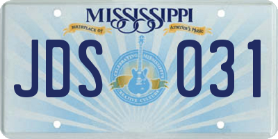 MS license plate JDS031