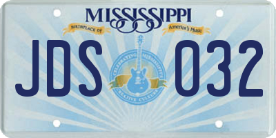 MS license plate JDS032