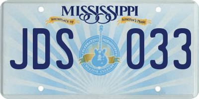 MS license plate JDS033