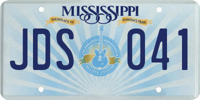 MS license plate JDS041