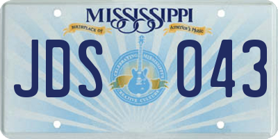 MS license plate JDS043