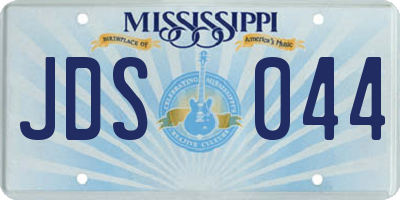MS license plate JDS044