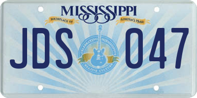 MS license plate JDS047
