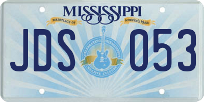 MS license plate JDS053