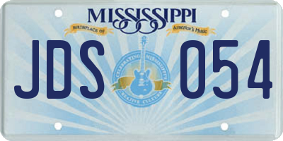 MS license plate JDS054