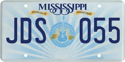 MS license plate JDS055