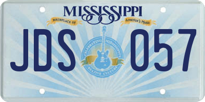 MS license plate JDS057