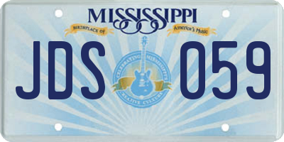 MS license plate JDS059