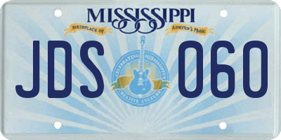 MS license plate JDS060