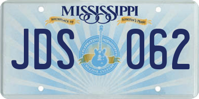 MS license plate JDS062