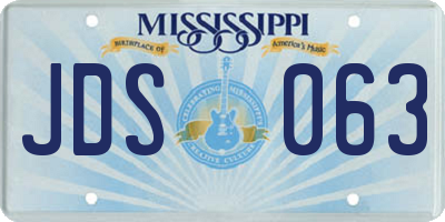 MS license plate JDS063