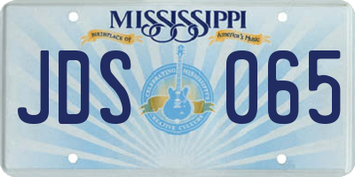 MS license plate JDS065