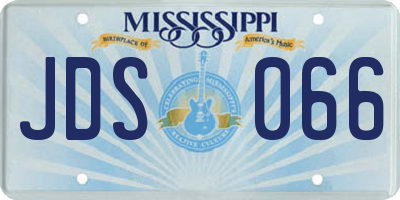 MS license plate JDS066