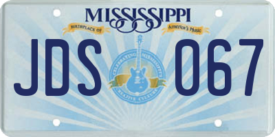 MS license plate JDS067