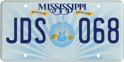 MS license plate JDS068