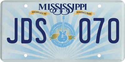 MS license plate JDS070