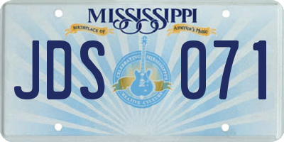 MS license plate JDS071