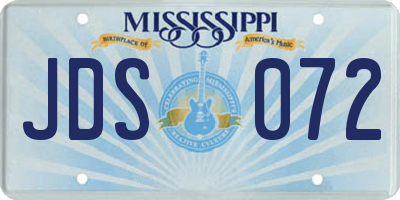 MS license plate JDS072