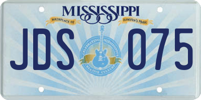 MS license plate JDS075