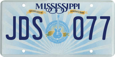 MS license plate JDS077