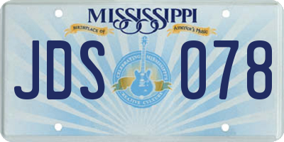MS license plate JDS078