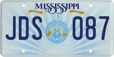 MS license plate JDS087