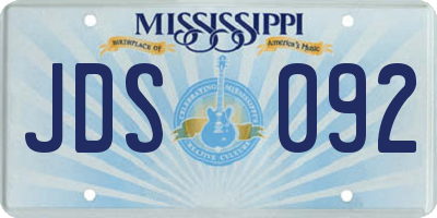MS license plate JDS092