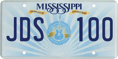 MS license plate JDS100