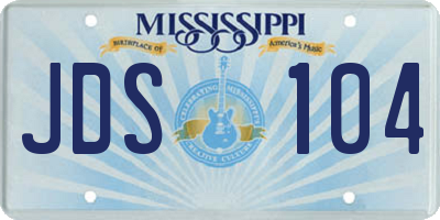 MS license plate JDS104