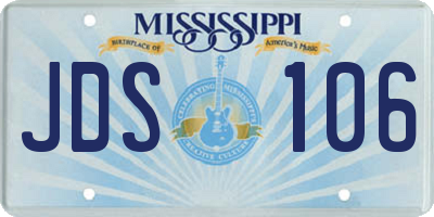 MS license plate JDS106