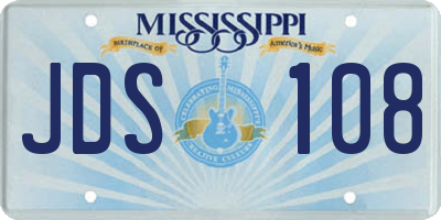 MS license plate JDS108