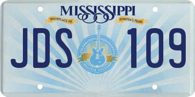 MS license plate JDS109